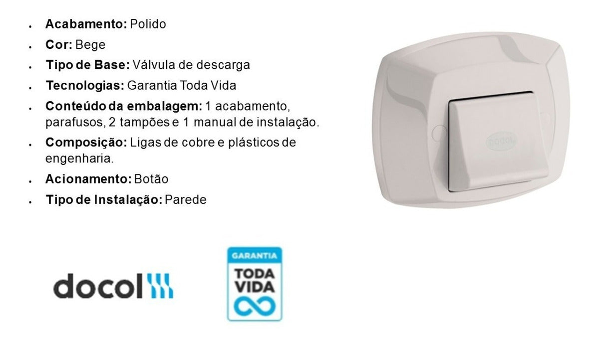 Acabamento P/ Valvula Descarga Especial- Gelo Docol