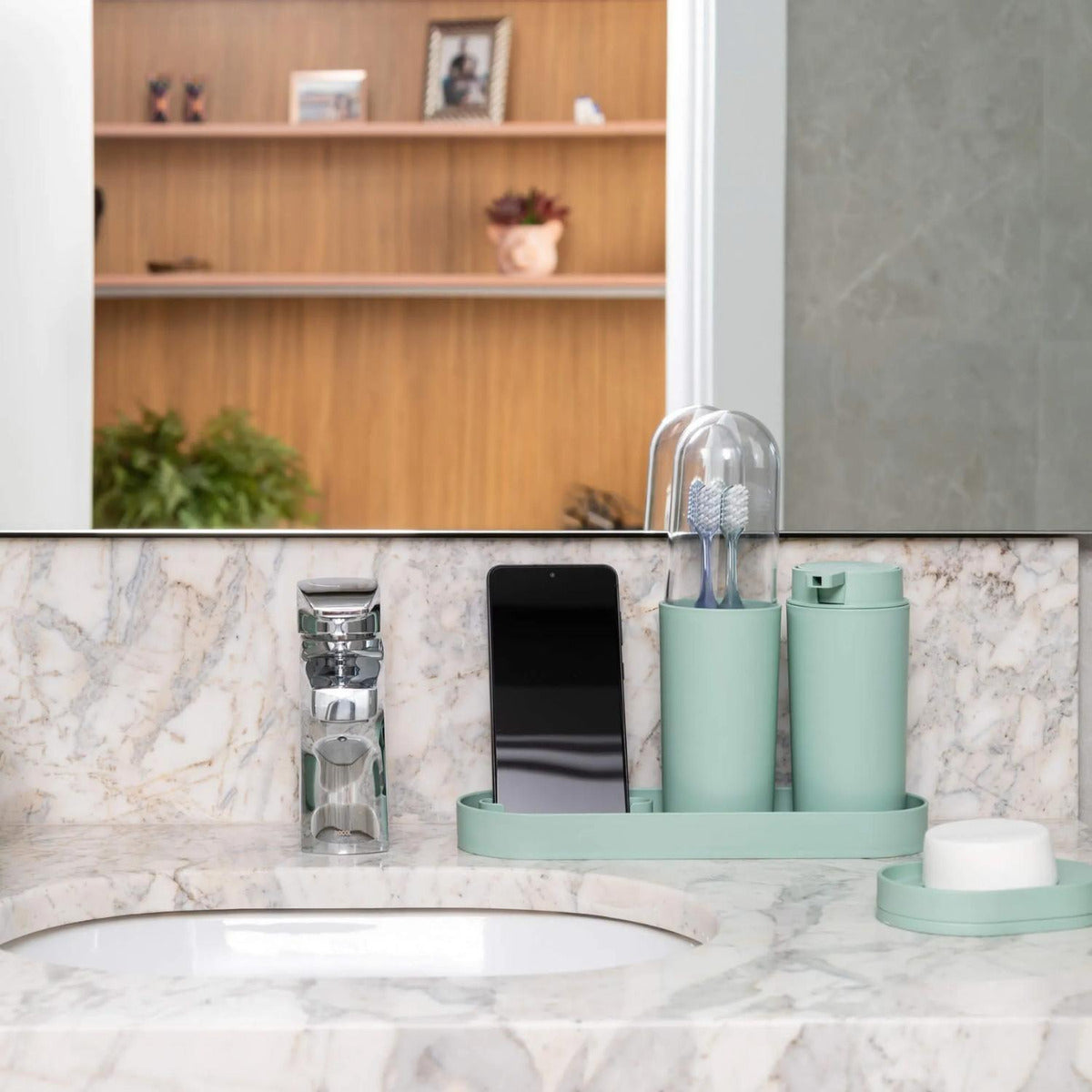 Porta Escova de Dente Light Gray Serene Coza - Thony Ferragem