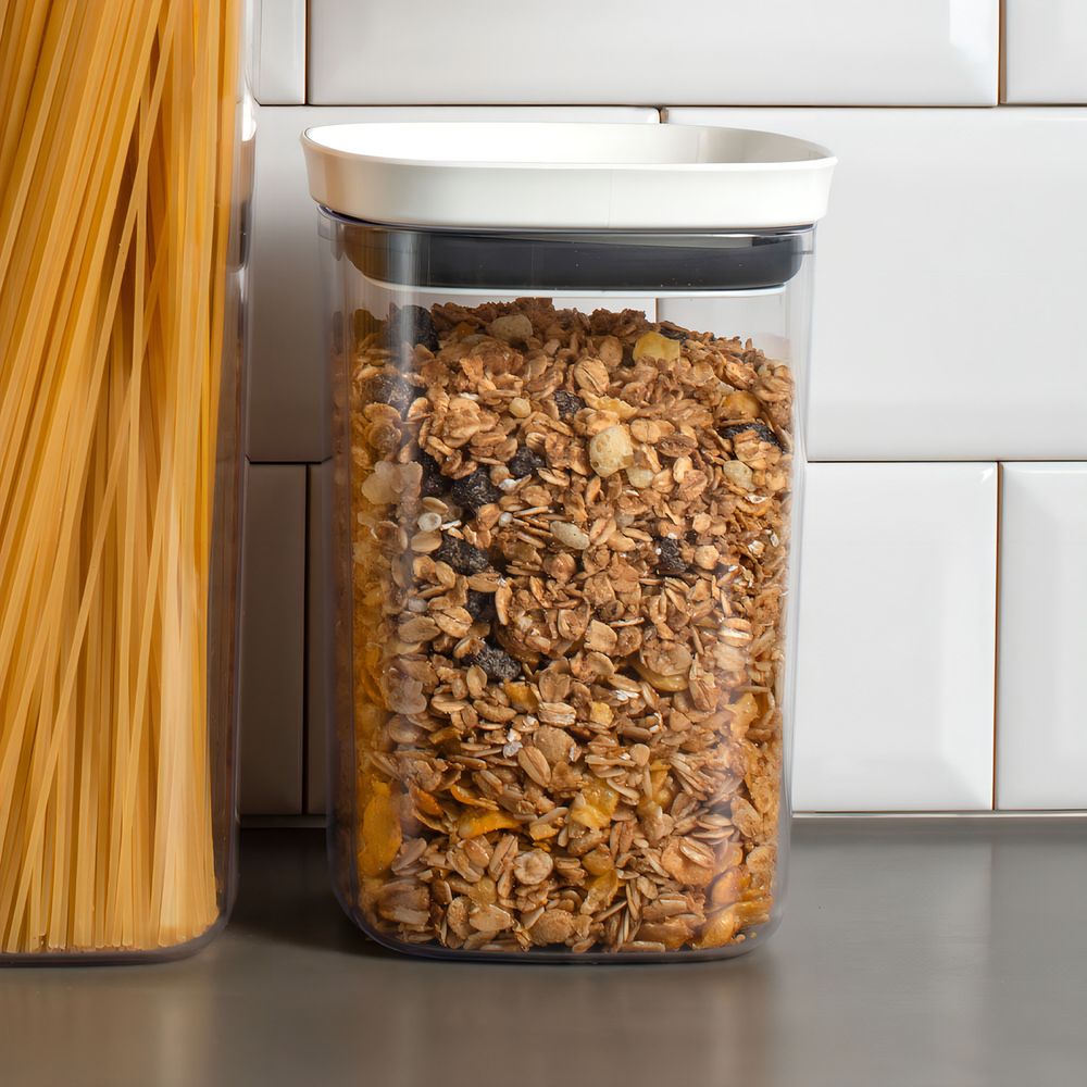 Pote Hermetico Medio 1l Block C/ Tampa Branco OU - Thony Ferragem