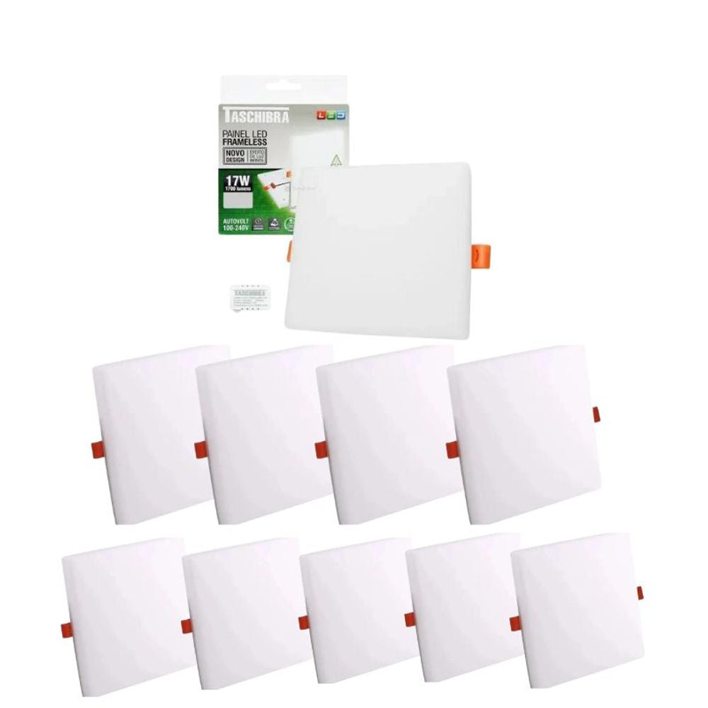 KIT 10  PAINEIS  LED 17W QUAD 4000K BORDA INFINITA - Thony Ferragem