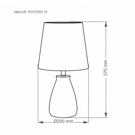 Abajur Ceramica Pottery E27 37cm Branco Taschibra - Thony Ferragem