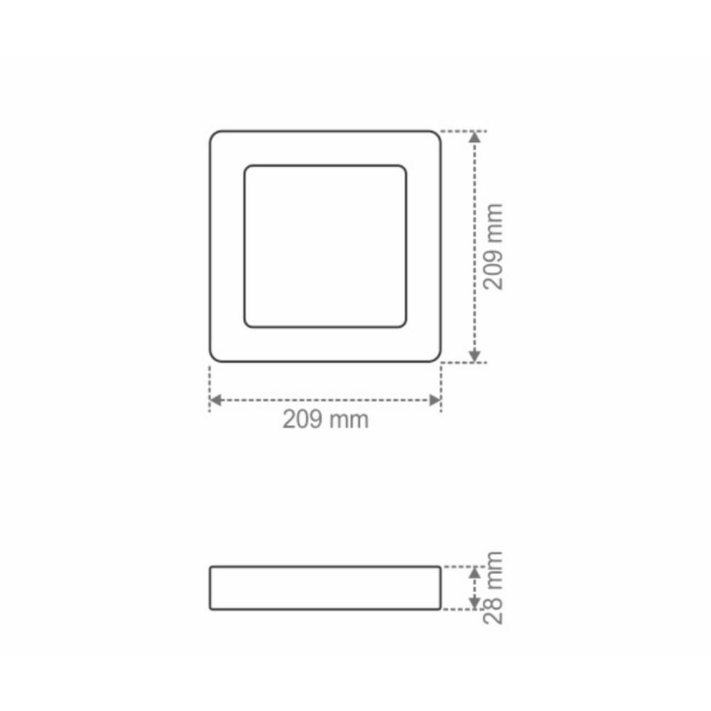 Painel Led Quadrado Sobrepor 18W  Smart WI-FI Taschibra