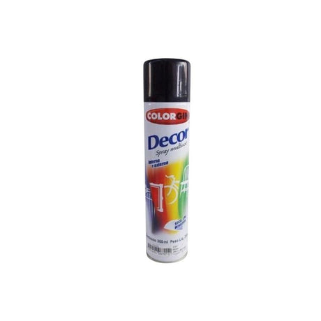 Spray Colorgin Decor Preto Brilho 870 - Thony Ferragem