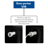 Carregador Veicular 12v Com 2 Saidas Usb Elgin - Thony Ferragem