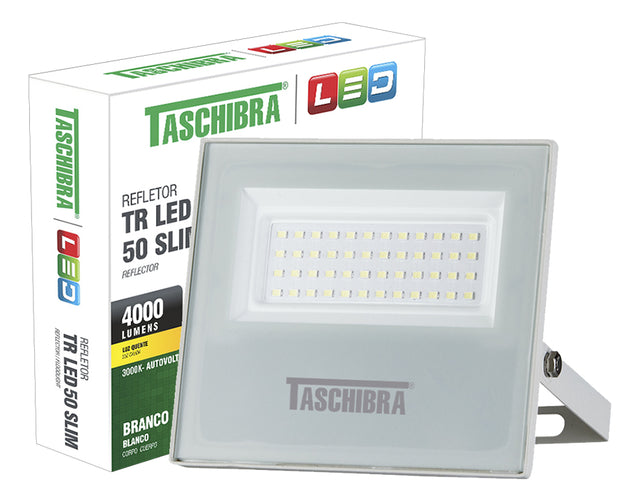 Refletor TR Led 50W SLIM 6500K Branco Taschibra - Thony Ferragem