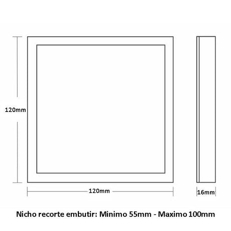 Painel Led Quadrado 17W 3000K Frameless Taschibra - Thony Ferragem
