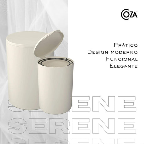 Lixeira para Bancada 1L Bege Serene Coza - Thony Ferragem