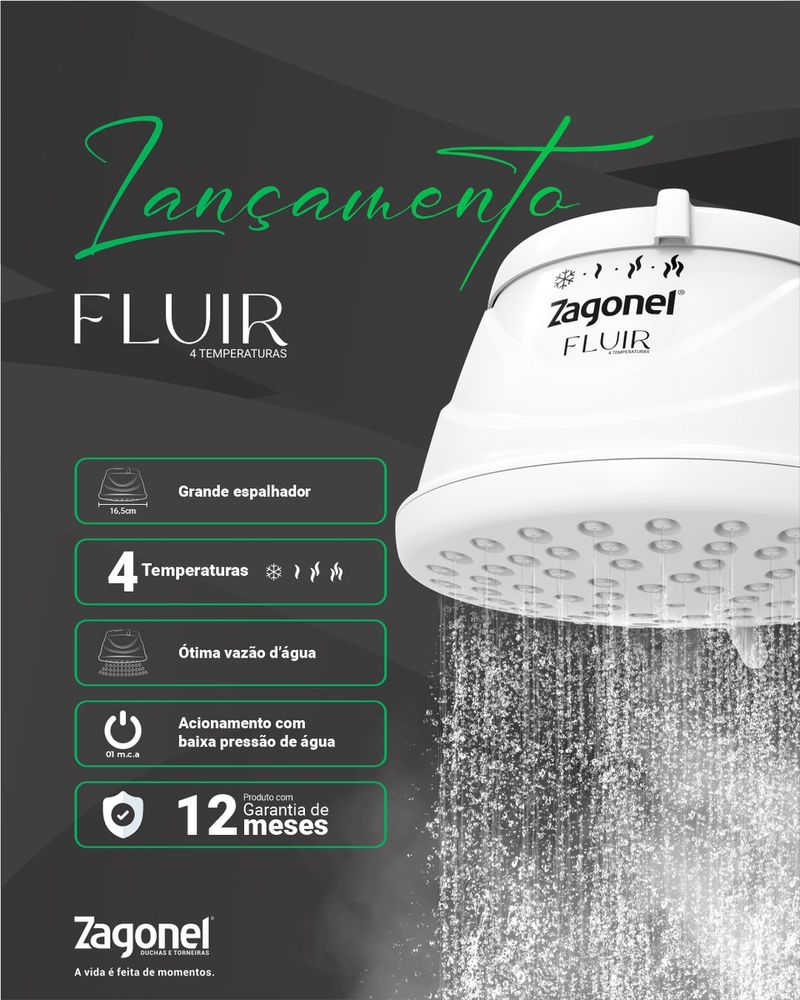 Ducha Fluir 4 Temperatura  6800W 220V Branco - Thony Ferragem