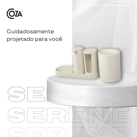 Lixeira para Bancada 1L Bege Serene Coza - Thony Ferragem