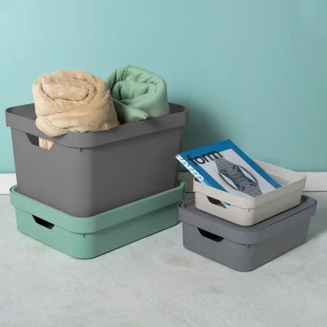 Caixa Organizadora Cube M c/ Tampa Verde Eucalipto  OU - Thony Ferragem