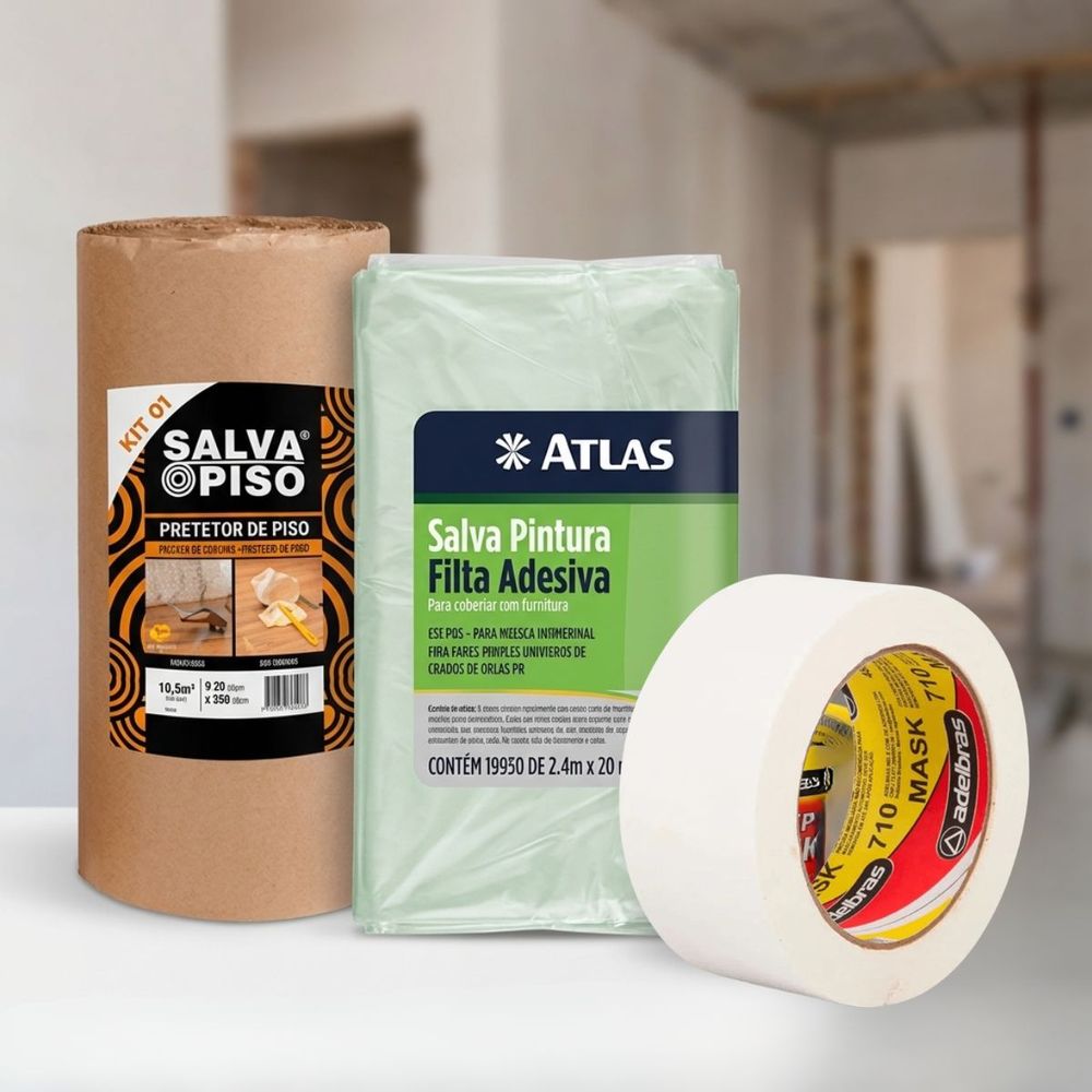 Kit Proteção Obra – Salva Piso + Fita + Proteção Pintura
