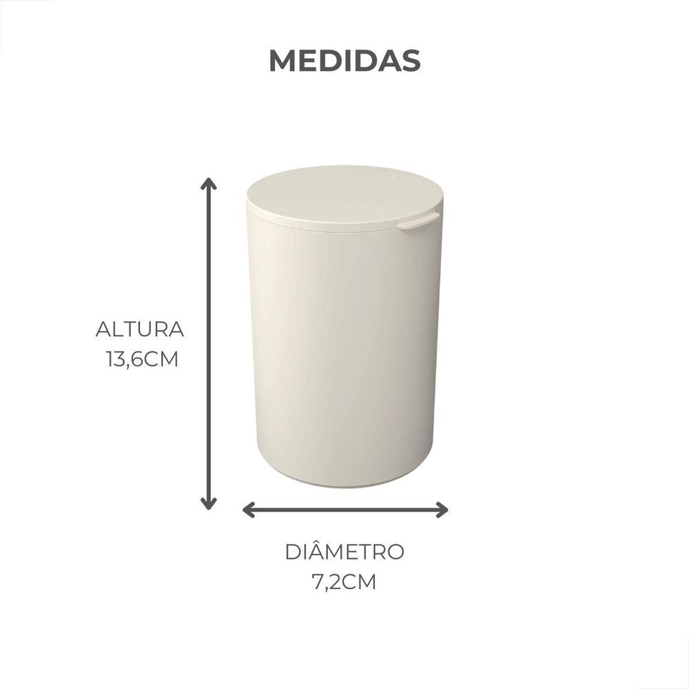 Lixeira para Bancada 1L Bege Serene Coza
