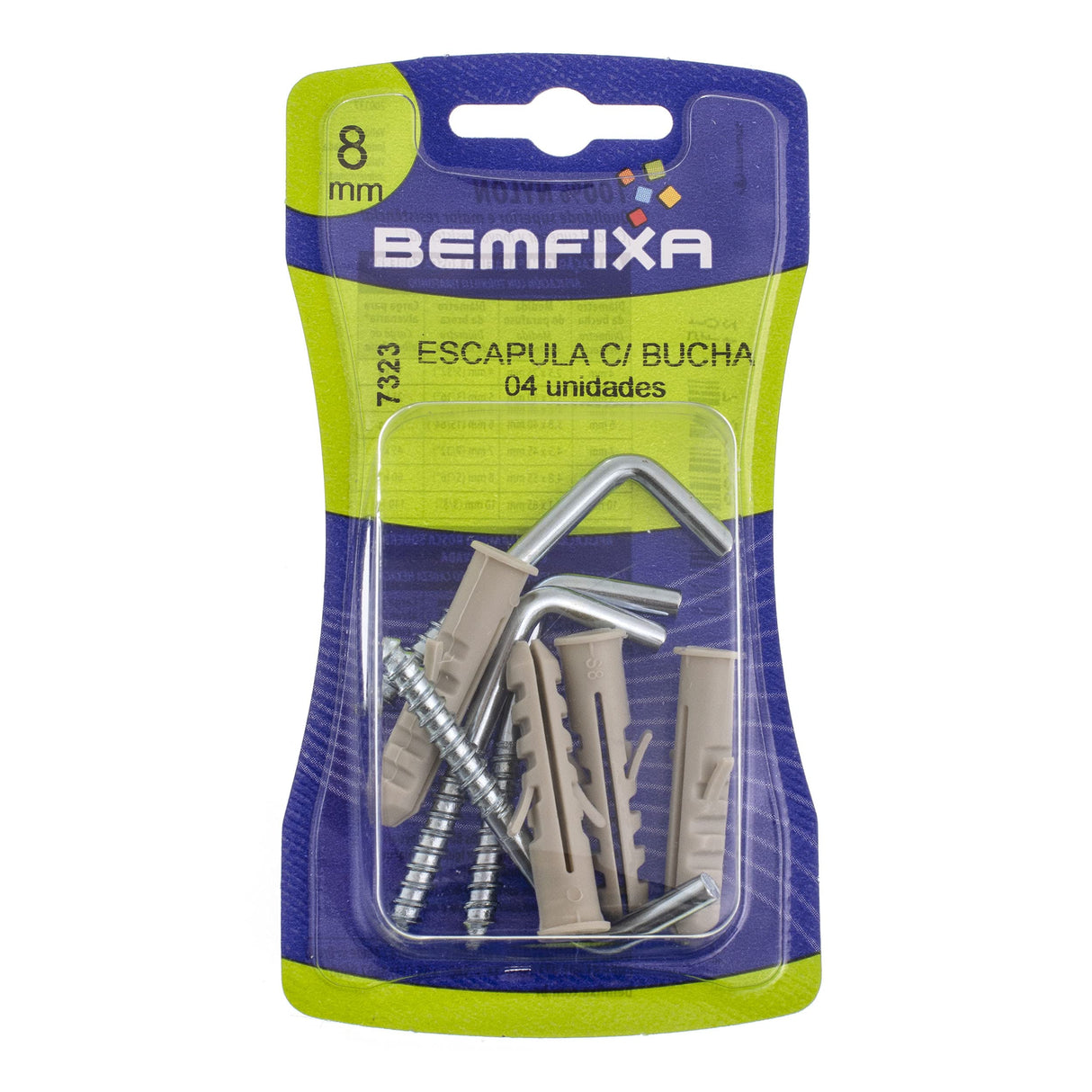 Cartela Escapula 4,4x70 C/ Bucha 8mm