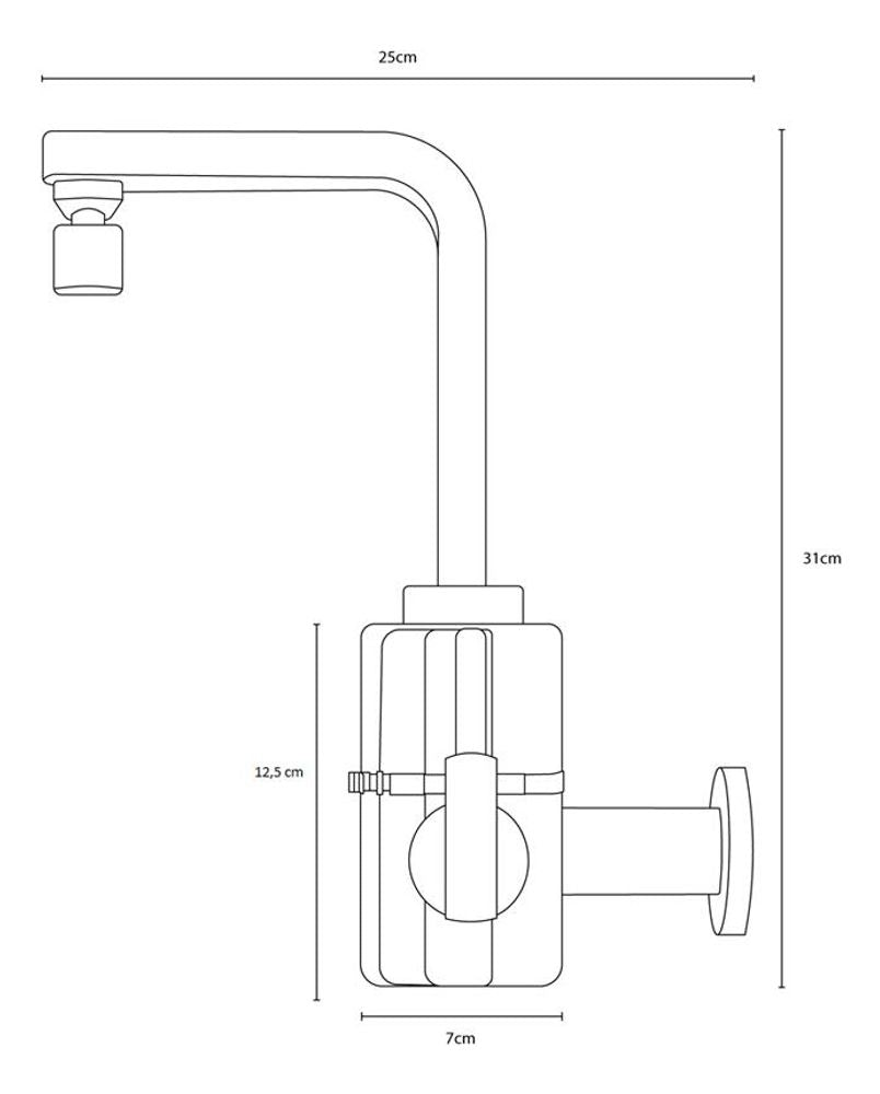 Torneira Elétrica Slim 4t P/ Parede 5500w Branca 220v Hydra