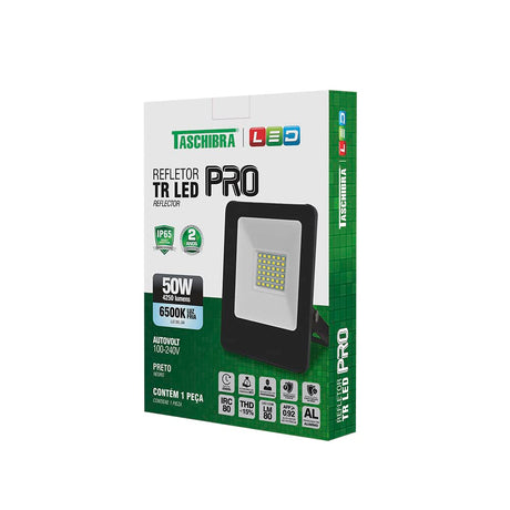 Refletor Tr Led Pro 50w 6500k Preto Taschibra - Thony Ferragem