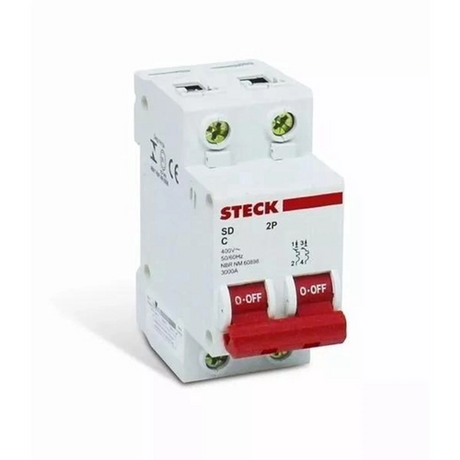 DISJUNTOR BIPOLAR 32A CURVA C STECK - Thony Ferragem