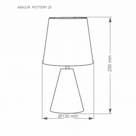 Abajur Ceramica Pottery E27 25cm  Preto Taschibra - Thony Ferragem