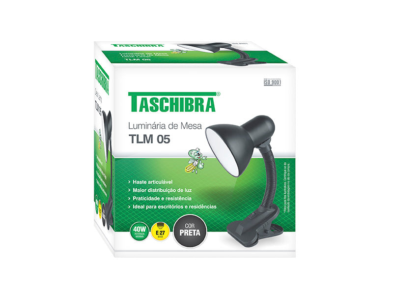 Luminaria Mesa Tlm 05 Preta Taschibra