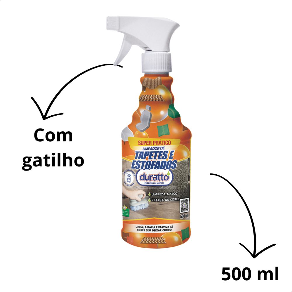 Limpador Tapetes Sofa Estofados Prático Duratto 500ml Spray