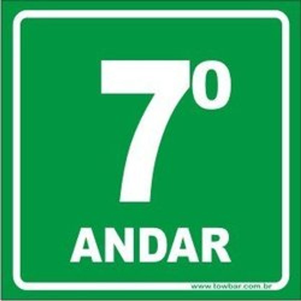 Placa De Sinalizacao Pavimento 7 Andar Fotol 18x18 - Thony Ferragem