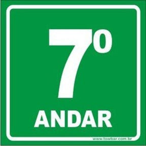 Placa De Sinalizacao Pavimento 7 Andar Fotol 18x18 - Thony Ferragem