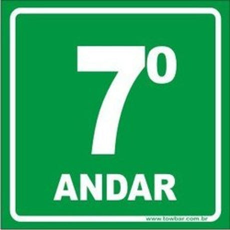 Placa De Sinalizacao Pavimento 7 Andar Fotol 18x18 - Thony Ferragem