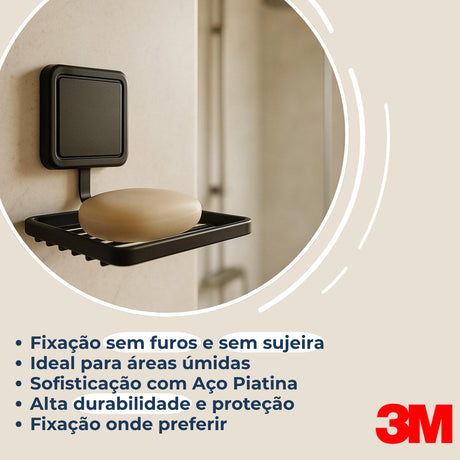 Saboneteira com Adesivo Preto Fosco Future - Thony Ferragem