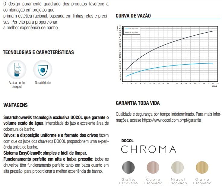 Chuveiro Q200 Parede Heaven  Docol