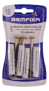 Bucha E Parafuso Bx 10mm Cartela BemFixa - Thony Ferragem