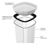 Pote Hermetico Medio 1,5l Block C/ Tampa Branco OU - Thony Ferragem