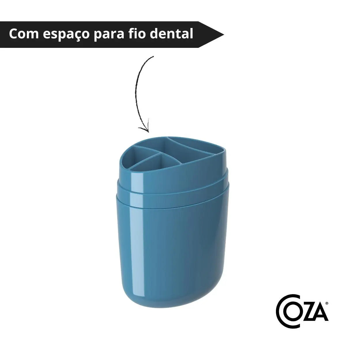 Porta Escova Azul Atlantic Coza
