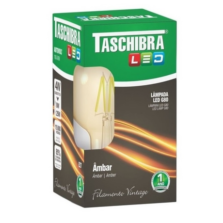 Lampada Led Filamento G80 Vintage Ambar - Thony Ferragem