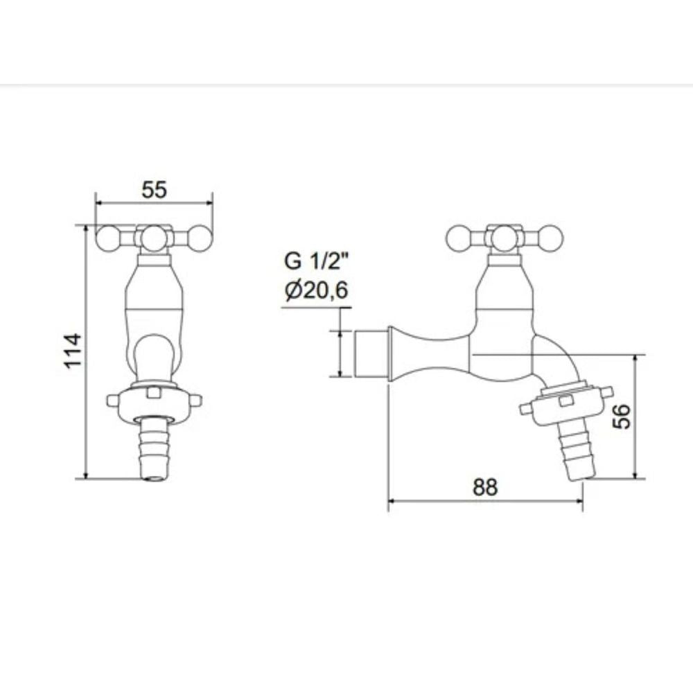 Torneira De Parede Jardim 1128a  C21 1/2" - Thony Ferragem