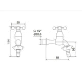 Torneira De Parede Jardim 1128a  C21 1/2" - Thony Ferragem