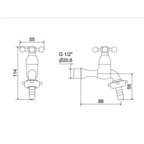 Torneira De Parede Jardim 1128a  C21 1/2" - Thony Ferragem