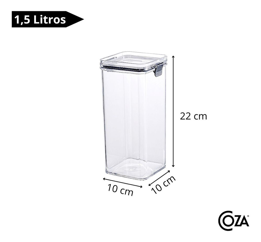 Pote Lock  1,5 L Cristal Coza