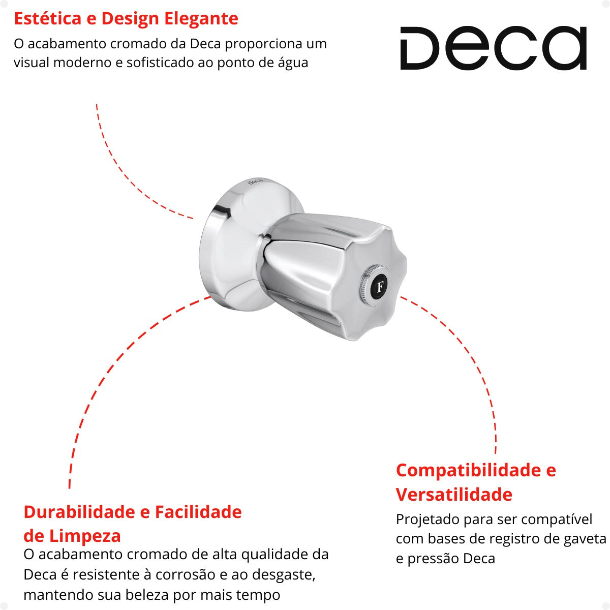 Acabamento Registro 1/2" - 3/4" - 1"  Prata C5 Deca