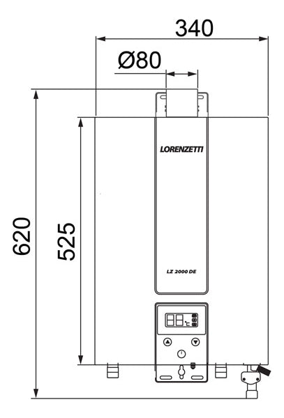 Aquecedor Água a Gás LZ 2000DE Digital GLP 20L Lorenzetti