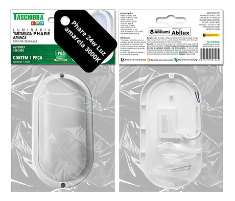 Arandela De Parede Externa Phare 24w Branca 3000k Taschibra - Thony Ferragem