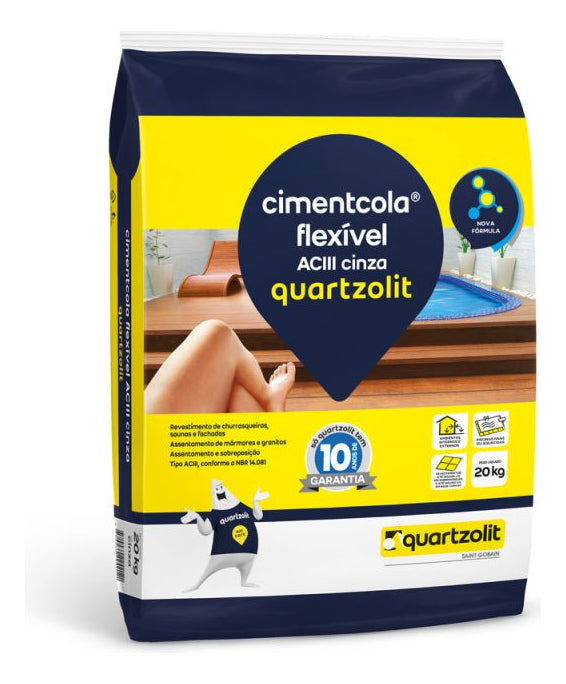 Cimentcola AC3 Cinza 20kg Quartzolit - Thony Ferragem