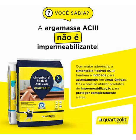 Cimentcola AC3 Cinza 20kg Quartzolit - Thony Ferragem