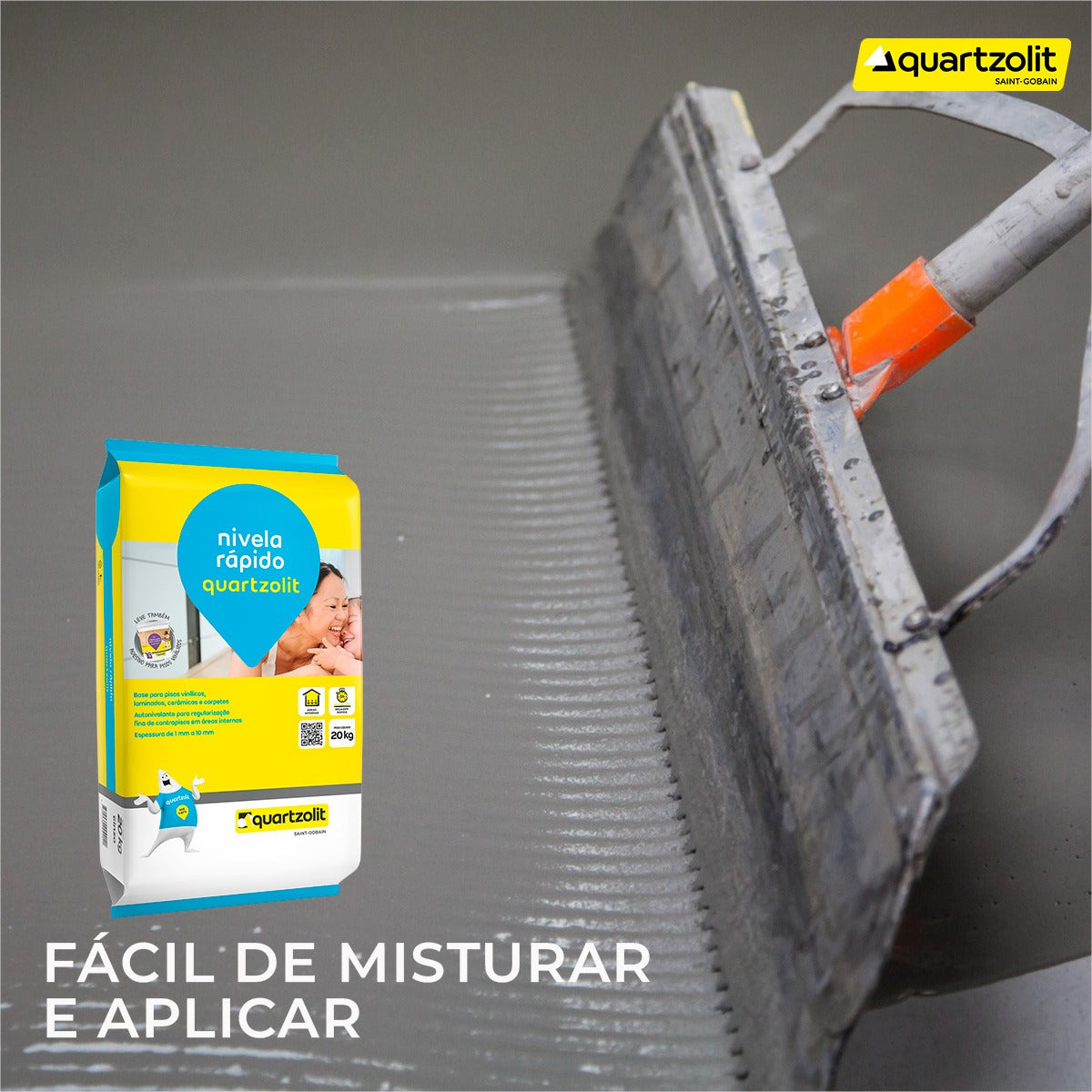Argamassa Nivela Rapido Cinza 20kg  Quartzolit - Thony Ferragem