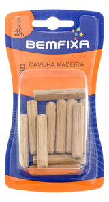 Cartela De Cavilha Madeira Marfim 8x40mm