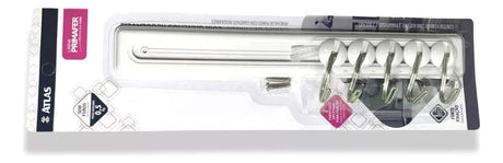 Cabideiro Adesivo Plástico Branco e Metal - Atlas - Thony Ferragem