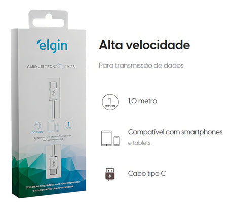 Cabo USB Tipo-C para Apple Lightning 1m – Elgin - Thony Ferragem