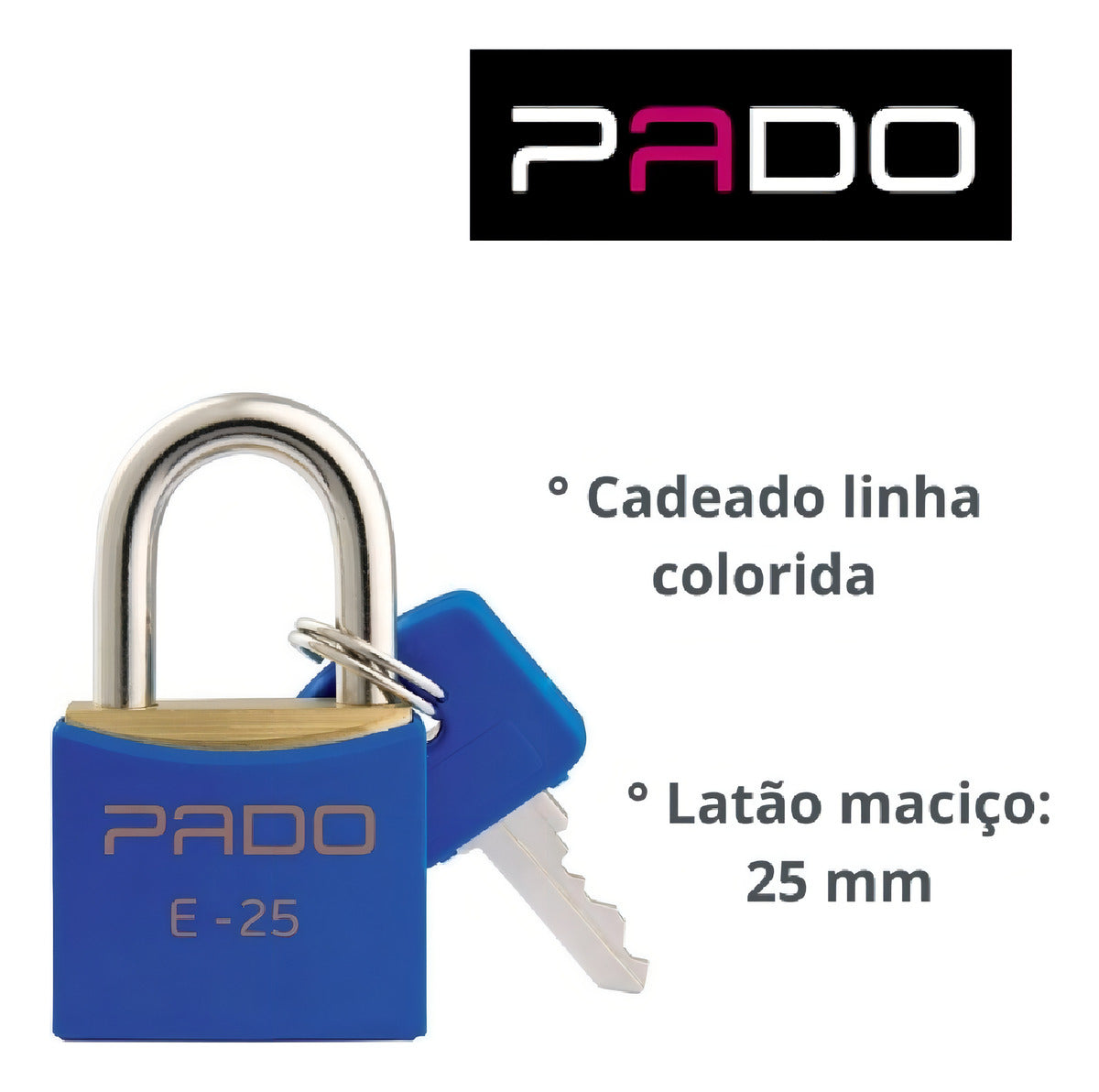 Cadeado SM LT-25 mm Azul – Pado