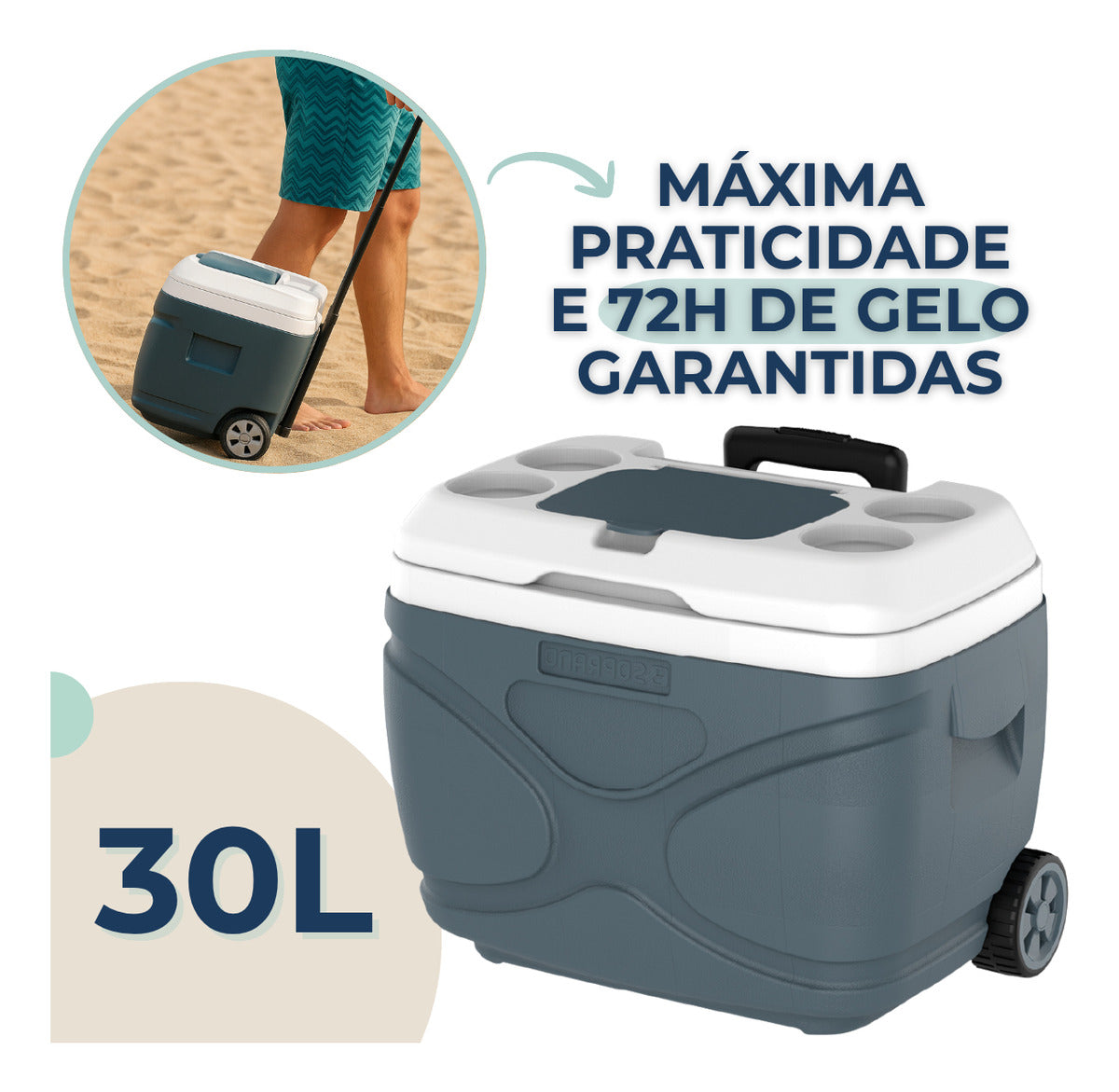 Caixa Térmica Everest 30L Cinza Soprano - Thony Ferragem