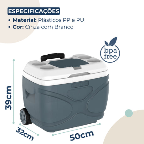 Caixa Térmica Everest 30L Cinza Soprano - Thony Ferragem