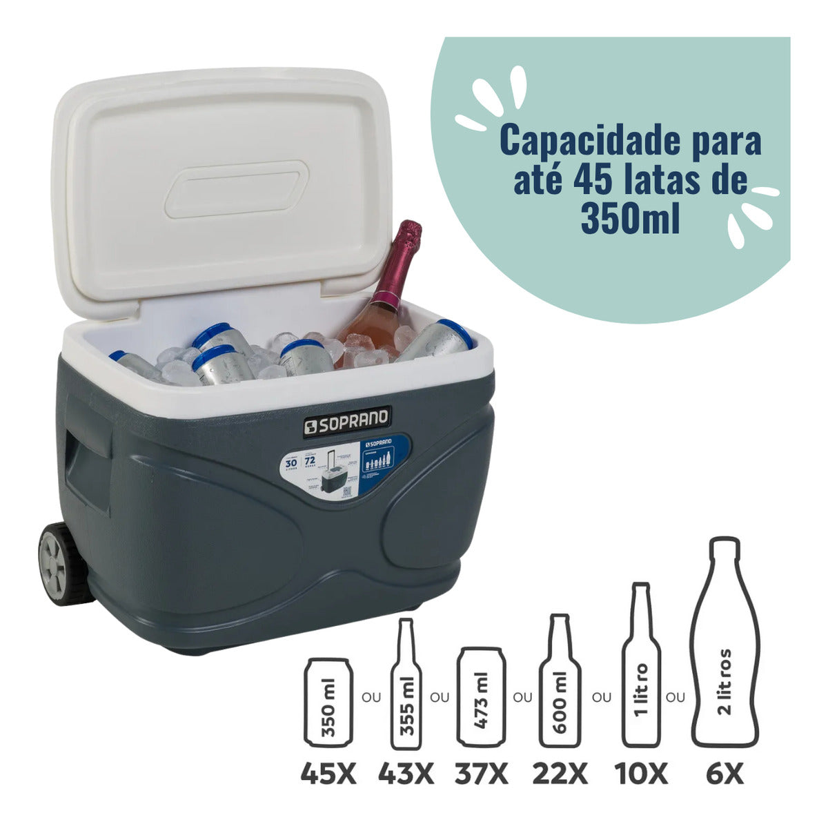 Caixa Térmica Everest 30L Cinza Soprano - Thony Ferragem