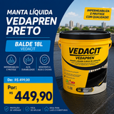 Manta Liquida Vedapren Preto Balde 18l Vedacit